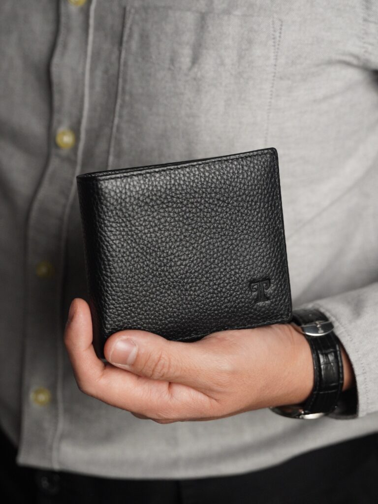 TROY Dompet Pria Dompet Kulit Sapi Asli Tipis Slim Hitam Polos Minimalis Mewah Model Lipat Toma